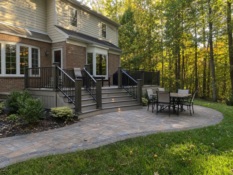 Completed backyard deck and paver patio